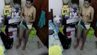 GF Caught Naked On Hidden Camera In Bedroom Changing