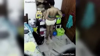 GF Caught Naked On Hidden Camera In Bedroom Changing