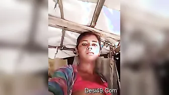Village GF Recording Boob Show Stripping For Her Lover