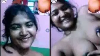 Village GF Flashing Her Perky Tits On Private Video Call