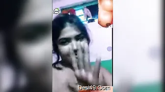 Village GF Flashing Her Perky Tits On Private Video Call