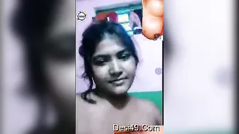 Village GF Flashing Her Perky Tits On Private Video Call