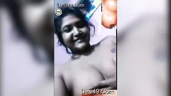 Village GF Flashing Her Perky Tits On Private Video Call