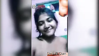 Village GF Flashing Her Perky Tits On Private Video Call