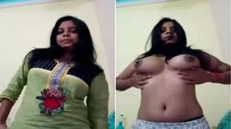 Watching Cute GF Playing With Her Soft Natural Boobs