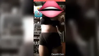 Young GF Pulling Her Top Up Showing Her Big Boobs