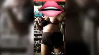 Young GF Pulling Her Top Up Showing Her Big Boobs