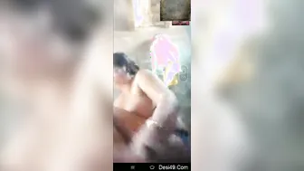 Horny Wife Bathing And Teasing While Recording Herself Alone