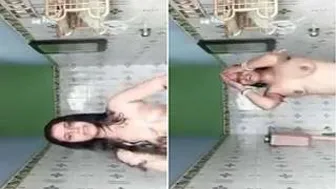 Sexy Married Boudi Bathing Naked Getting Wet And Soapy For Me