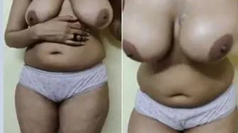 Chubby Desi GF Flaunting Her Massive Natural Boobs