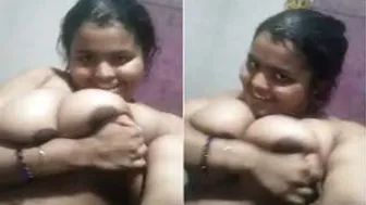 Thick Desi Girl Recording Herself Naked In Bedroom Mirror Shot