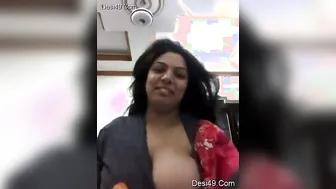 Horny Bhabhi Pulling Out Her Huge Tits For The Camera Tonight