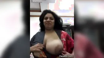 Horny Bhabhi Pulling Out Her Huge Tits For The Camera Tonight