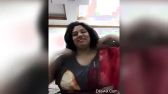 Horny Bhabhi Pulling Out Her Huge Tits For The Camera Tonight