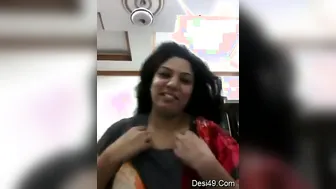 Horny Bhabhi Pulling Out Her Huge Tits For The Camera Tonight