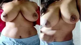 Naughty Desi Girl Exposing Her Big Natural Tits On Camera Alone