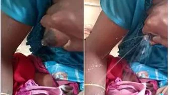 Husband Squeezing And Playing With His Wifes Milky Soft Boobs