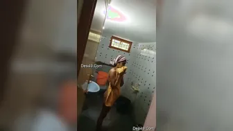 Spying On My Sexy Desi Neighbor Bathing Caught On Hidden Camera