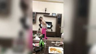 Sexy Call Girl Teasing And Dancing For Her Client At Home