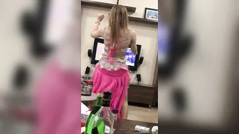 Sexy Call Girl Teasing And Dancing For Her Client At Home