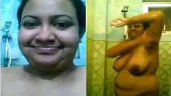 Married Boudi Getting Wet And Naked In The Bathroom For Me