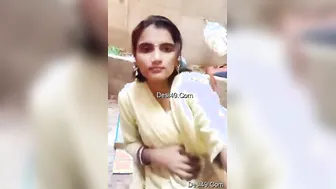 Village Bhabhi Exposing Her Huge Tits And Hairy Pussy Outdoors