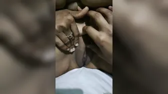 Naughty Bhabhi Spreading Her Legs Showing Her Wet Pussy Closeup