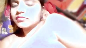Naughty Bhabhi Playing With Her Huge Soft Boobs For Her Lover