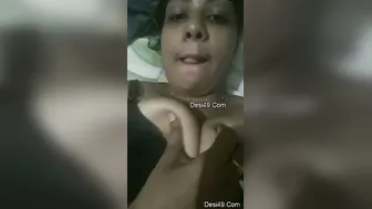 Busty Indian Bhabhi Squeezing Her Big Natural Tits At Home