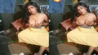 Village Wife Showing Off Her Bare Tits During Live Stream
