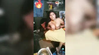 Village Wife Showing Off Her Bare Tits During Live Stream