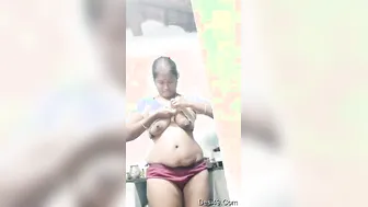 South Indian Wife Changing Clothes While Hubby Records At Home