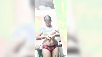 South Indian Wife Changing Clothes While Hubby Records At Home