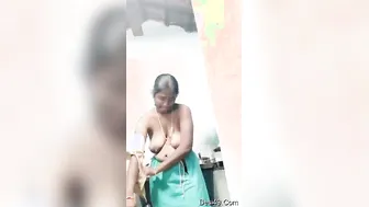 South Indian Wife Changing Clothes While Hubby Records At Home