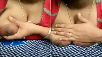 Desi Bhabhi Revealing Her Massive Natural Tits For Her Man Again