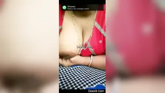 Desi Bhabhi Revealing Her Massive Natural Tits For Her Man Again