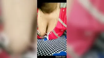 Desi Bhabhi Revealing Her Massive Natural Tits For Her Man Again