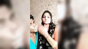 Lovers Getting Intimate Recording Their Private Romance Selfie