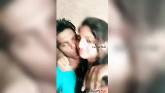 Lovers Getting Intimate Recording Their Private Romance Selfie