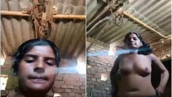 Village Girl Stripping Down Recording Her Naked Body For Him