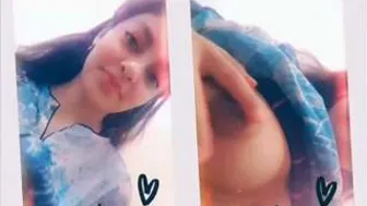 Young Desi Babe Revealing Her Perky Boobs Teasing On Camera