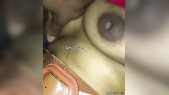Hubby Squeezing And Pressing His Desi Wifes Soft Natural Tits