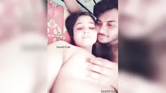 Cute GF Getting Her Soft Boobs Sucked By Her Hungry Bf