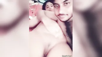 Cute GF Getting Her Soft Boobs Sucked By Her Hungry Bf