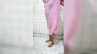Tamil Wife Showering Naked While Husband Films Her Wet Body