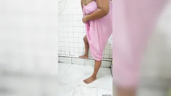Tamil Wife Showering Naked While Husband Films Her Wet Body