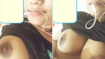 My Naughty GF Flashing Her Perky Boobs On Video Call Again