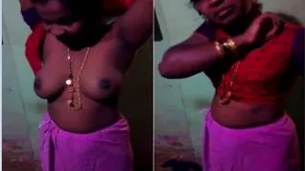 Tamil Bhabhi Letting Hubby Film Her Big Bouncing Boobs At Home