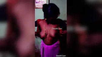 Tamil Bhabhi Letting Hubby Film Her Big Bouncing Boobs At Home