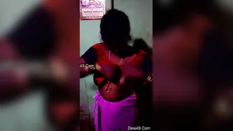 Tamil Bhabhi Letting Hubby Film Her Big Bouncing Boobs At Home